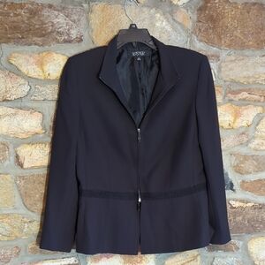 Kasper Women's Black Zip Up Blazer Jacket